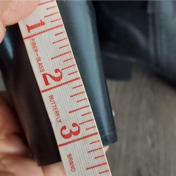 Halogen Bergen Leather Heeled Ankle Boot Black Pointed Toe Mid Calf Women 9.5 - Picture 13 of 13